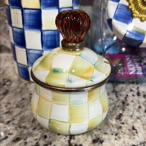 Mackenzie-Childs Parchment Checkered Jar